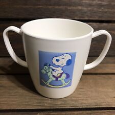 Vintage Danara Peanuts Baby Snoopy Safe Guard Training Cup Blue White NO LID picture