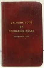 VINTAGE 1962 UNIFORM CODE of OPERATING RULES RAILROAD RULE BOOK picture