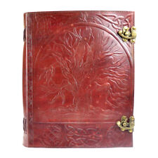 Celtic Tree of Life 13x10 Leather Double Latch Notebook Journal Handmade Paper picture