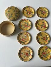 Vintage 1950’s Japanese Paper Mache Coaster Set of 8 picture