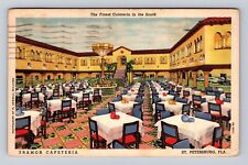 St Petersburg FL-Florida, Tramor Cafeteria, Advertising, Vintage c1941 Postcard picture