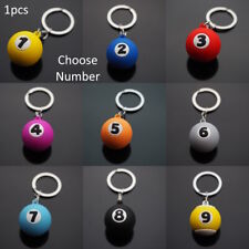 1x Billiards Table Silicone Pool Ball Keychain Player Gift  - Choose #'s 1 - 9 picture