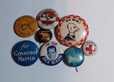 Vintage Pin Pinback Button Lot - Political, Peter Pan Club, Andy Gump, and More picture