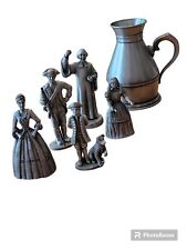 Pewter Miniatures Fort, Hudson, Thomas Williams Figurines & Pitcher Lot Of 6 picture