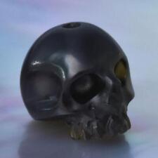 Human Skull Genuine Meteor Tektite Bead 10.46 mm Carving Vertically-drill 1.17 g picture