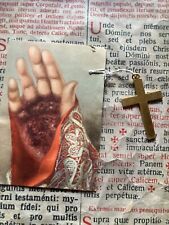 RARE ex-voto Padre Pio's stigmata: for grace received with bronze cross - 1970's picture