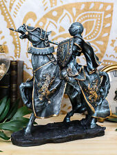 Ebros Medieval Jousting Suit Of Armor Knight On Cavalry Horse Statue 11