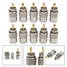 10-pack PL259 UHF Male Plugs Insert Type Connectors fit for RG58 Coaxial Cable picture