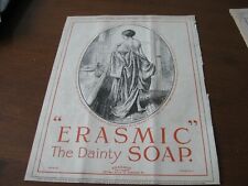1918 Original Advertising AD - ART DECO Style ERASMIC SOAP Girl Undressing BATH picture