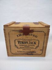 Yukon Jack 1979 Canadian Whiskey Wood Crate W/ Leather Straps - Wooden Box Case picture