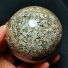 TOP 450G Natural Polished marine jasper ecological Crystal Ball Healing WD1221 picture