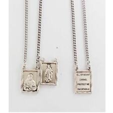Sterling Silver Scapular Medal Features 30in Long Chain Comes Gift Boxed picture