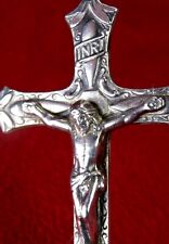 Carmelite Nun's Vintage Classic Style Sterling Silver Rosary Cross Crucifix picture