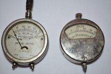 Lot of 2 Antique Sears Roebuck Voltmeter & Beede Volt Ammeter For Parts Repair picture