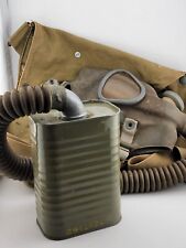 Original 1942 WW2 US Army M1A2 Diaphragm Gas Mask in Kidney Bag, Flexible picture