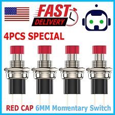 4 Pack SPST Normally Open Momentary Push Button Switch Red picture
