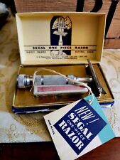 Vintage SEGAL Razor Set in Box  1930's With Unopened Barber KEEN Razors AND TAG picture