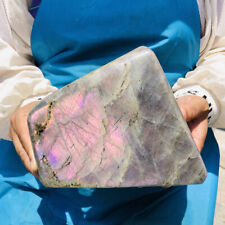 4.68LB Natural Flash Labradorite Purple Crystal Rough Healing Specimen 3502 picture