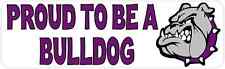 10x3 Purple Proud to be a Bulldog Bumper Sticker Vinyl School Mascot Car Decal picture