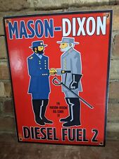 VINTAGE 1951 MASON-DIXON DIESEL FUEL 2 PORCELAIN GAS STATION PUMP SIGN 15