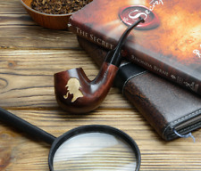 5' Sherlock Holmes ukrainian handmade engraving custom special wooden pipe gift picture