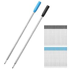20Pcs L:4.5 In Black/Blue Ink Medium Point Refills For Cross Style Ballpoint Pen picture