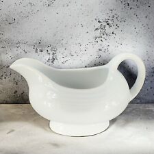 Vintage Fiesta Ware Ceramic White Pottery Gravy Boat Marked On Bottom USA picture