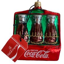 1996 Coca Cola 6 Pack Bottle Christmas Ornament Kurt Adler Polonaise Coke W/ Tag picture