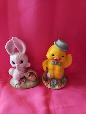 Vintage Easter Rabbit and Chick Figurine Bunny Easter Rabbit picture