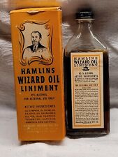 HAMLINS WIZARD OIL CHICAGO ANTIQUE QUACK MEDICINE w ORIGINAL BOX GREAT GRAPHICS  picture