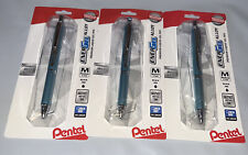 Lot of 3 Pentel EnerGel Alloy RT Gel Pen 0.7mm Aquamarine Barrel Black Ink New picture