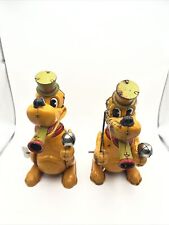 DISNEY 1950's PLUTO The Drum Major Tin Wind-Up Toy Receiving 2 Total For Parts picture