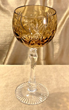 VTG Beyer AMBER CRYSTAL Cut-to-Clear Hock Wine Glass BEZ1 West Germany picture