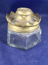 Antiq French Inkwell Brass Cap Signed GT Pression Pompe Inversable RB & C Glass picture