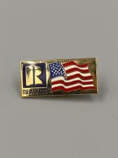 Rectangular Realtor Logo W/ United States Flag Gold Colored Lapel Pin picture