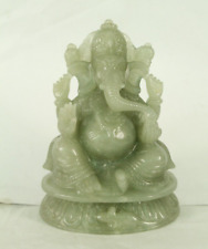 5.5 Inches Ganesha Statue Hand Carved Aventurine Stone Religious Idol For Table picture
