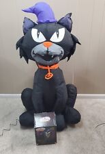 Vintage Gemmy Airblown Inflatable Black Cat 4' Tall Halloween Decoration picture