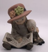 Vintage NBM Bahmer Studios Little Girl Reading to Doll Figurine Ceramic picture