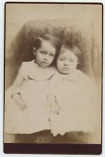 Antique c.1890s Cabinet Card Photograph of 2 Children Siblings Mount Pleasant PA picture
