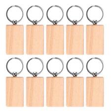 10 Pcs Blank Wooden Key Chains Personalized Key Rings for DIY Crafts Tags picture
