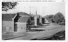 Theatre, Exchange HQ Building Madison Barracks Sackets Harbor NY 1943 Postcard picture