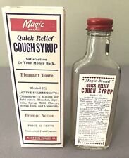 Vintage 1940's 1950's Magic Brand Quick Relief Cough Syrup EMPTY Bottle Box NOS  picture