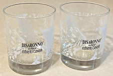 Set of 2 Disaronno Wears Roberto Cavalli Rock or Tumbler Style Glasses  VGC picture