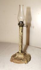 rare miniature antique ornate cold painted metal glass oil stick table lamp picture