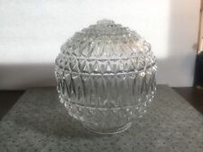 Vintage Mid Century Cut Clear Glass Ceiling Globe Shade Round Hollywood Regency picture