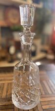 Vintage Waterford Style Crystal Tall Carafe Decanter With Stopper So Cool Retro picture
