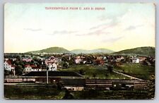 Birdseye View of Tannersville New York from Railroad Depot c1910 Postcard picture