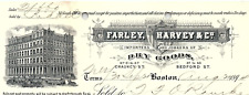 1894 BOSTON MA FARLEY HARVEY & CO IMPORTERS DRY GOODS BILLHEAD RECEIPT Z4082 picture