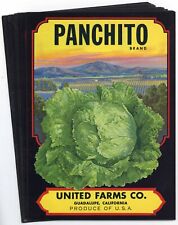 25 Panchito Brand Guadalupe California Vegetable Crate Labels, Wholesale picture