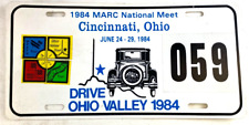 Ohio Valley 1984 MARC National Meet License Plate Front Booster Plate Collector picture